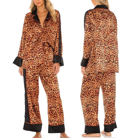 NWT $248 XXL We Are Hah HAHT ECO PJ Set Lanka Leopard Satin